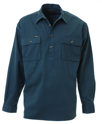 Long Sleeve Closed Front Drill Shirt