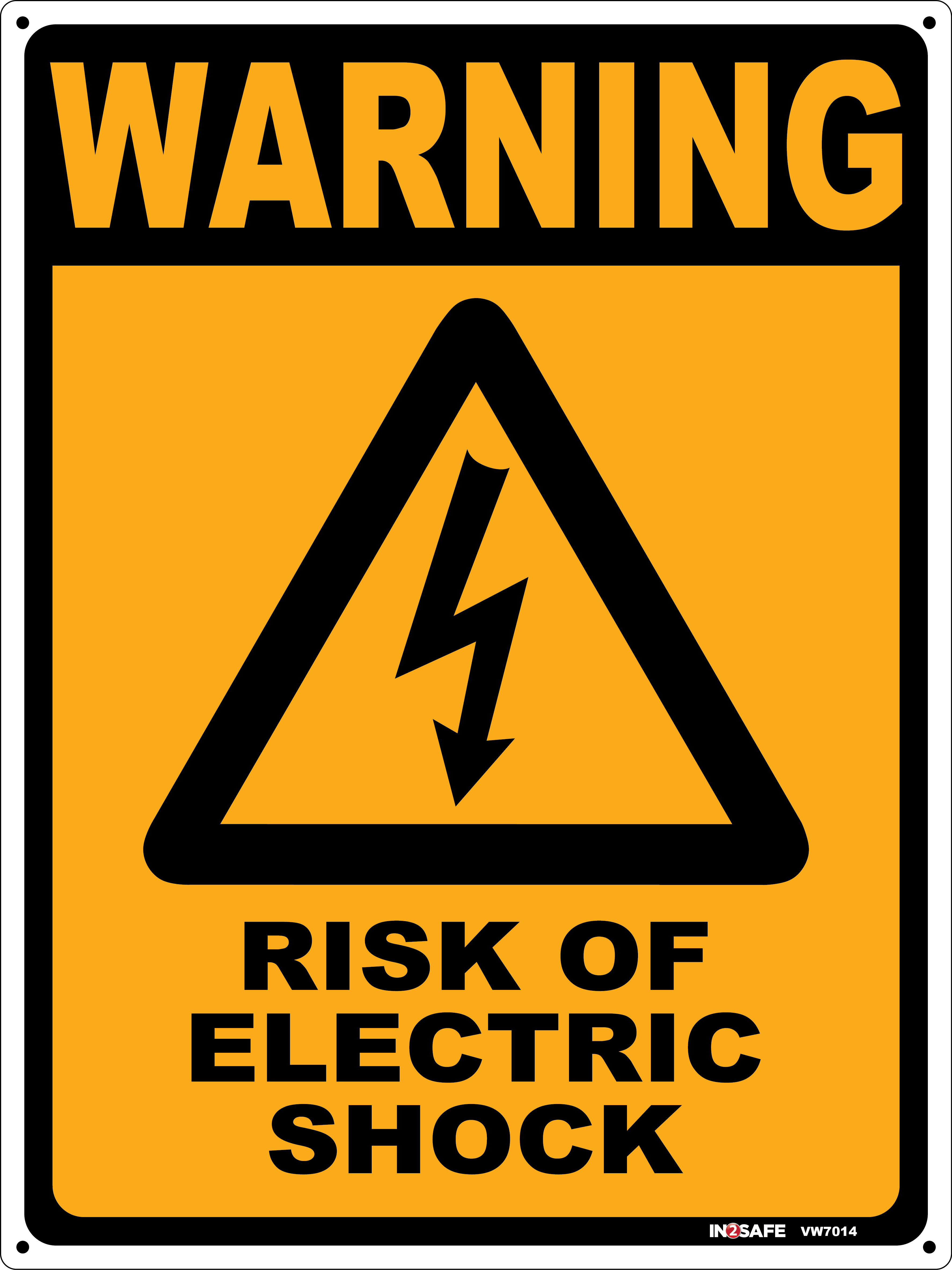 WARNING - Risk of Electric Shock Sign |Westpeak™ New Zealand