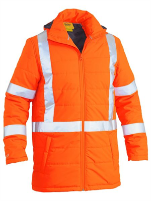 Taped HiVis Puffer Jacket With X Back